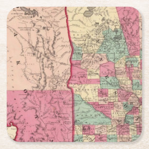 Dessous-de-verre Carré En Papier Le Minnesota et le Dakota