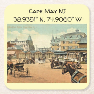 Dessous-de-verre Carré En Papier Le NJ du Cap May coordonne le style Vintage coloré