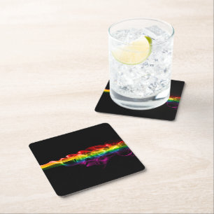 Dessous-de-verre Carré En Papier Le panache d'énergie arc-en-ciel de SlipperyJoe a