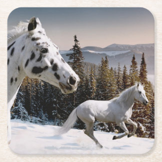 Dessous-de-verre Carré En Papier Le pays des merveilles d'hiver