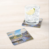 Dessous-de-verre Carré En Papier Le pont d'Argenteuil, Monet (En situation)