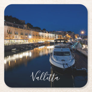 Dessous-de-verre Carré En Papier Le quartier de La Valette au bord de l'eau avec pe