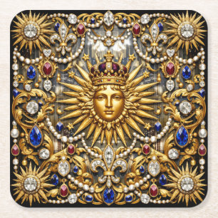 Dessous-de-verre Carré En Papier Le Roi Soleil Versailles français orné