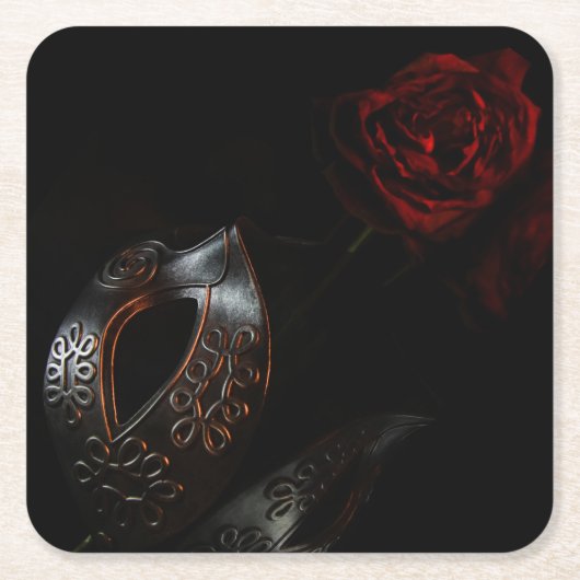 Dessous-de-verre Carré En Papier Le rose mourant de Phantom (Devant)