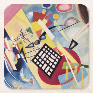 Dessous-de-verre Carré En Papier Le tableau de Wassily Kandinsky, Cadre noir,
