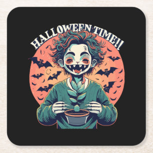 Dessous-de-verre Carré En Papier Le temps d'Halloween, mais c'est en fait un moment