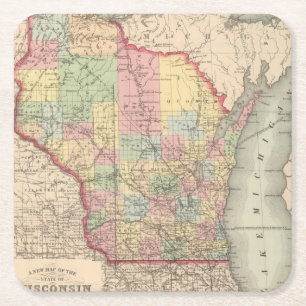 Dessous-de-verre Carré En Papier Le Wisconsin 7