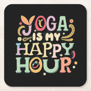 Dessous-de-verre Carré En Papier Le yoga est mon happy hour