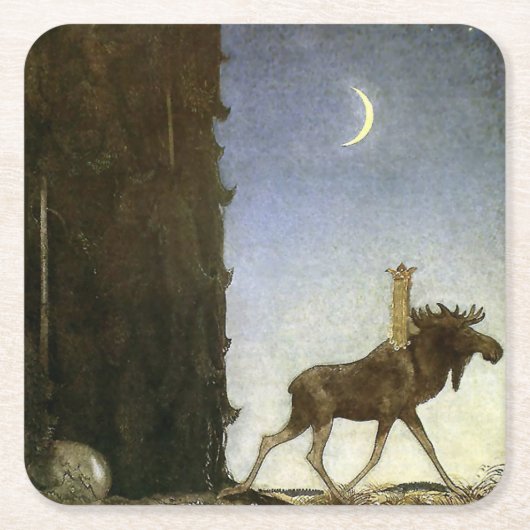 Dessous-de-verre Carré En Papier Leap Elk and Princess Tuvstarr (Devant)
