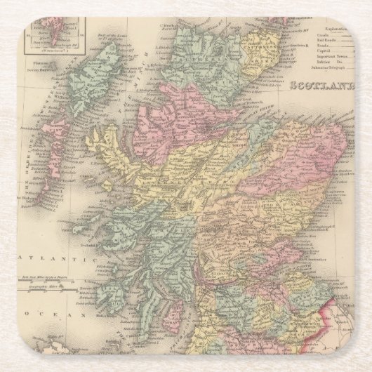 Dessous-de-verre Carré En Papier L'Ecosse 6 (Devant)