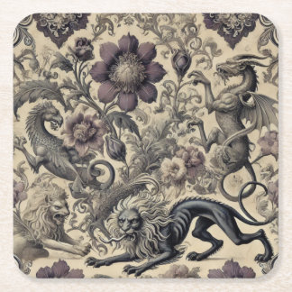 Dessous-de-verre Carré En Papier Légende des Gardiens Dorés — Victorien gothique