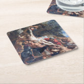 Dessous-de-verre Carré En Papier L'élévation de la croix, Rubens (Incliné)