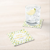 Dessous-de-verre Carré En Papier Lemons and Foliage Bridal Shower (En situation)