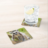 Dessous-de-verre Carré En Papier Lemur de bébé (En situation)