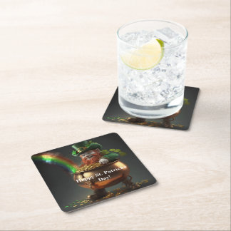 Dessous-de-verre Carré En Papier Leprechaun Pot Of Gold 