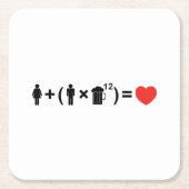 Dessous-de-verre Carré En Papier L'équation d'amour pour les hommes (Devant)