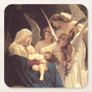 Dessous-de-verre Carré En Papier Les anges font une sérénade à Marie et Jésus