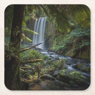 Dessous-de-verre Carré En Papier Les cascades Hopetoun Falls, Nouvelle-Zélande