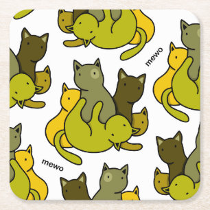 Dessous-de-verre Carré En Papier Les chatons d'olive