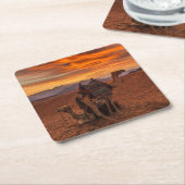 Dessous-de-verre Carré En Papier Les déserts | Bactrial Camel Egypte dune de sable (Incliné)