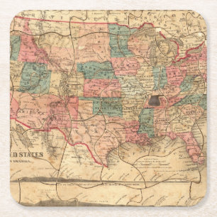 Dessous-de-verre Carré En Papier Les Etats-Unis d'Amérique 8