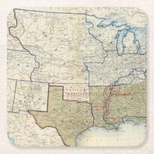 Dessous-de-verre Carré En Papier Les Etats-Unis en juin 1861