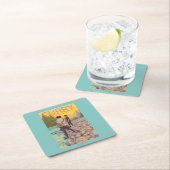 Dessous-de-verre Carré En Papier Les femmes pilotent la pêche - cari, Alaska (En situation)