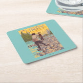 Dessous-de-verre Carré En Papier Les femmes pilotent la pêche - cari, Alaska (Incliné)