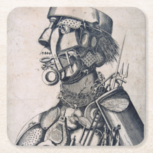 Dessous-de-verre Carré En Papier Les instruments de subsistance humaine, Arcimboldo
