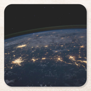 Dessous-de-verre Carré En Papier Les Lumières De La Ville Du Sud Des États-Unis.