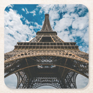 Dessous-de-verre Carré En Papier Les monuments Regard sur la Tour Eiffel