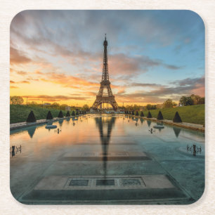 Dessous-de-verre Carré En Papier Les monuments Tour Eiffel