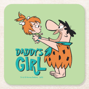 Dessous-de-verre Carré En Papier Les Pierrafeu Fred & Pebbles - Daddy's Girl