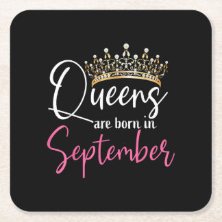 Dessous-de-verre Carré En Papier Les reines noires sont nées en septembre Femmes An