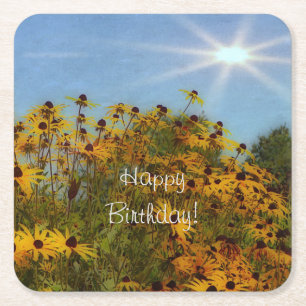 Dessous-de-verre Carré En Papier L'été Black Eyed Susans Anniversaire Dessous de ve