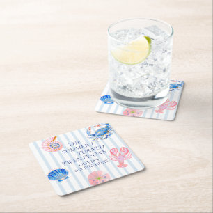 Dessous-de-verre Carré En Papier L'été où j'ai eu vingt et un ans Fête d'anniversai