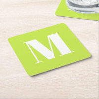Lettre initiale personnalisée verte monogramme mod
