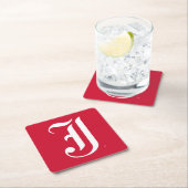 Dessous-de-verre Carré En Papier LETTRE JSU Classique de l'Université d'État de Jac (En situation)