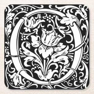 Dessous-de-verre Carré En Papier Lettre O Monogramme Médiéval Art Nouveau