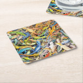 Dessous-de-verre Carré En Papier lézard forestier (Incliné)