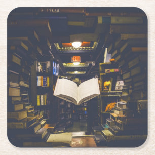 Dessous-de-verre Carré En Papier Librairies et multimedia Shelter Book Lire