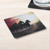 Dessous-de-verre Carré En Papier Libre courant (Incliné)