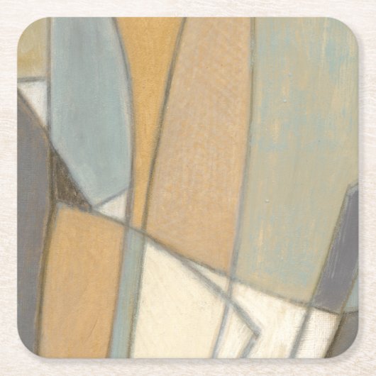 Dessous-de-verre Carré En Papier Lignes courbées et tons de terre coupés (Devant)