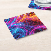 Dessous-de-verre Carré En Papier Lignes de néon (Incliné)