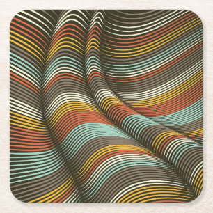 Dessous-de-verre Carré En Papier Lignes Flex Décoratives Courbées Inhabituelles