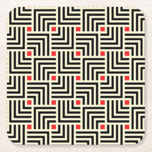 Dessous-de-verre Carré En Papier Lignes géométriques motif