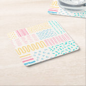 Dessous-de-verre Carré En Papier Lignes motifs (Incliné)