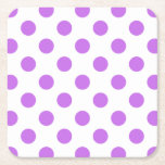 Dessous-de-verre Carré En Papier Lilac et pois blancs<br><div class="desc">Lilac et pois blancs</div>