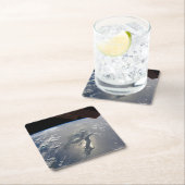 Dessous-de-verre Carré En Papier L'Île D'Hispaniola Avec Sunglin (En situation)