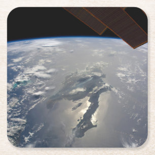 Dessous-de-verre Carré En Papier L'Île D'Hispaniola Avec Sunglin